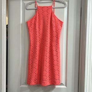 Lilly Pulitzer Costello Cut In Pucker Pink Breakers Lace Shift Dress